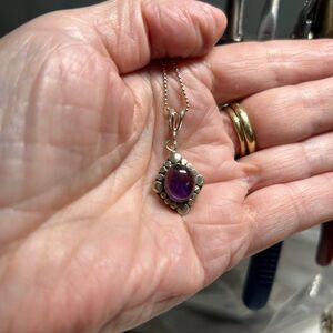 Elegant Silver and Amethyst Pendant Necklace